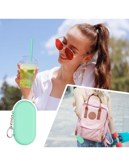 Pajitas de Silicona Reutilizables NiHome 35.56cm 4 Unidades