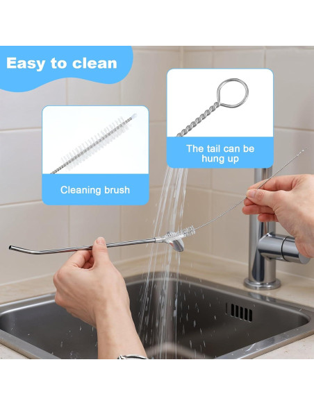 Juego de 6 Cucharas Pajitas de Acero Inoxidable BOHUIZ