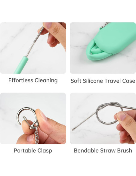 Pajitas de Silicona Reutilizables NiHome 35.56cm 4 Unidades