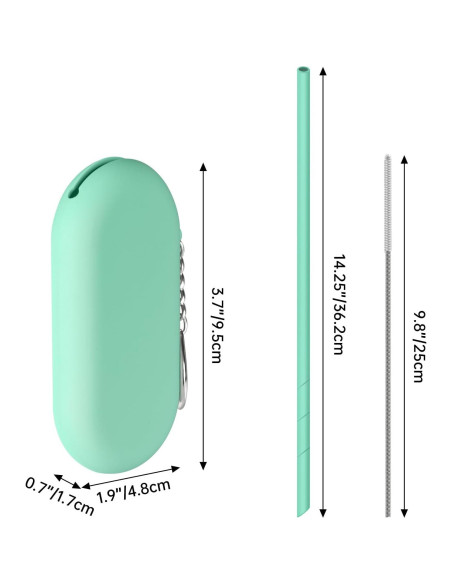 Pajitas de Silicona Reutilizables NiHome 35.56cm 4 Unidades