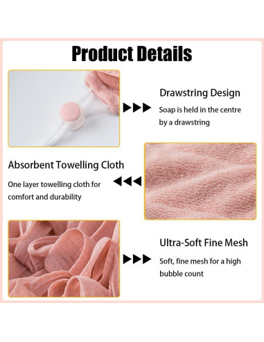 Combo 6 Esponjas Loofah 2 en 1 LZDGCC para Ducha