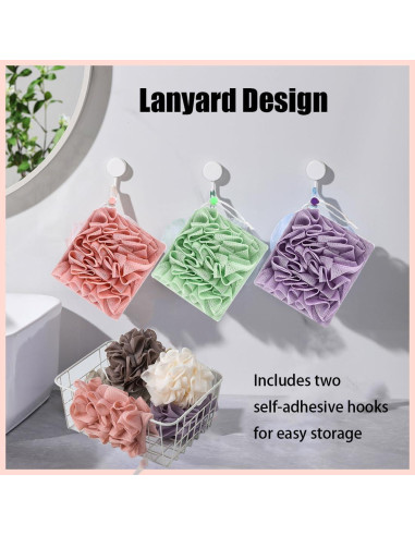 Combo 6 Esponjas Loofah 2 en 1 LZDGCC para Ducha