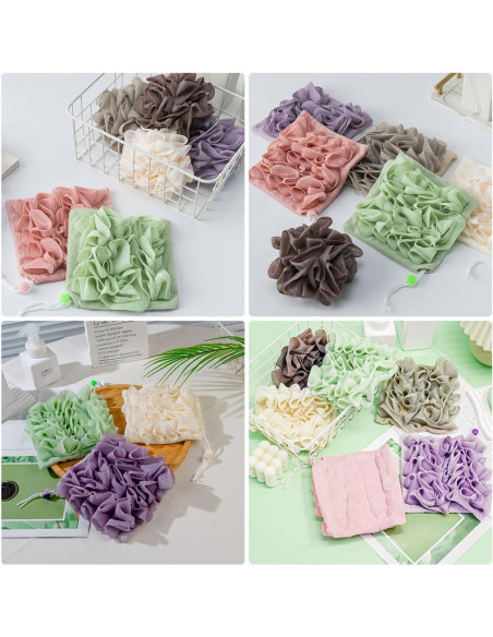 Combo 6 Esponjas Loofah 2 en 1 LZDGCC para Ducha