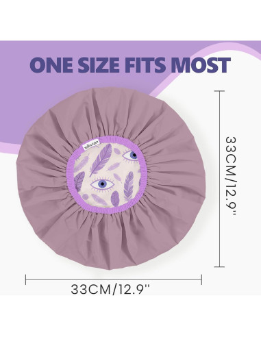 Gorra de Ducha Impermeable Años Calm Púrpura Doble Capa 33cm