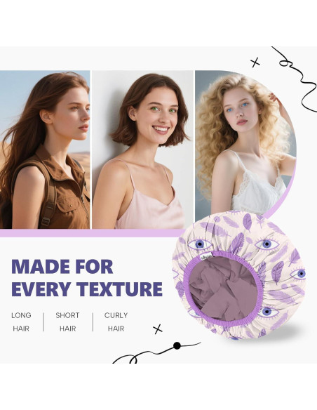 Gorra de Ducha Impermeable Años Calm Púrpura Doble Capa 33cm