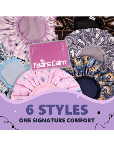 Gorra de Ducha Impermeable Años Calm Púrpura Doble Capa 33cm