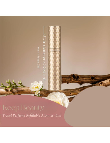 Atomizador de Perfume Recargable AricizBeauty 5ml Dorado Rosado