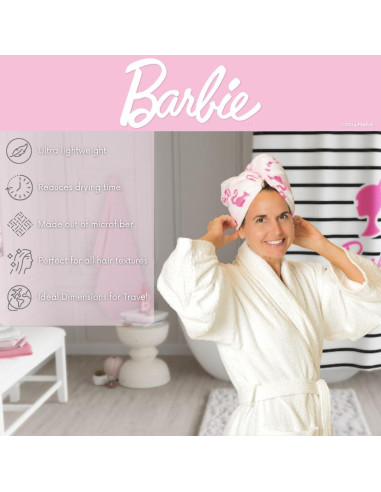 Set de 2 Toallas de Microfibra para el Cabello Barbie