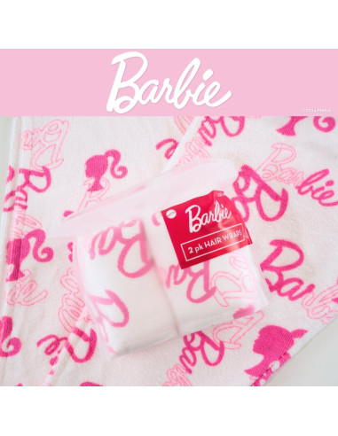 Set de 2 Toallas de Microfibra para el Cabello Barbie