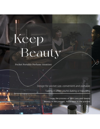 Atomizador de Perfume Recargable AricizBeauty 5ml Dorado Rosado