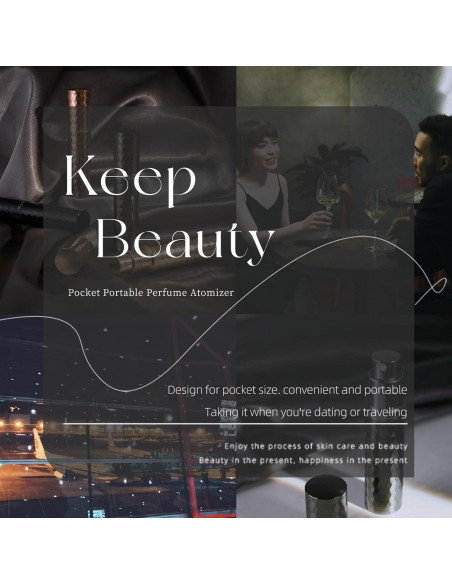 Atomizador de Perfume Recargable AricizBeauty 5ml Dorado Rosado