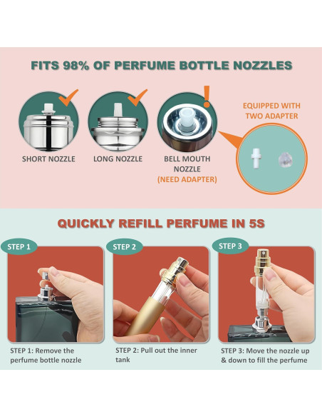 Atomizador de Perfume Recargable 5ml Fiwecos Dorado Rosado