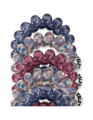 TELETIES Mini Espirales para Cabello Niños - Niebla Púrpura