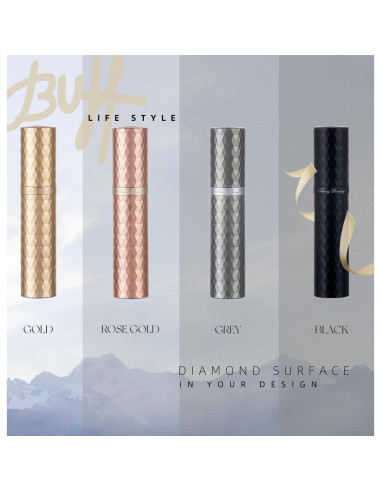 Atomizador de Perfume Recargable AricizBeauty 5ml Dorado Rosado