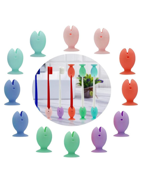 Soportes de Cepillo de Dientes Silicona DIYBravo 12 Pcs Pez