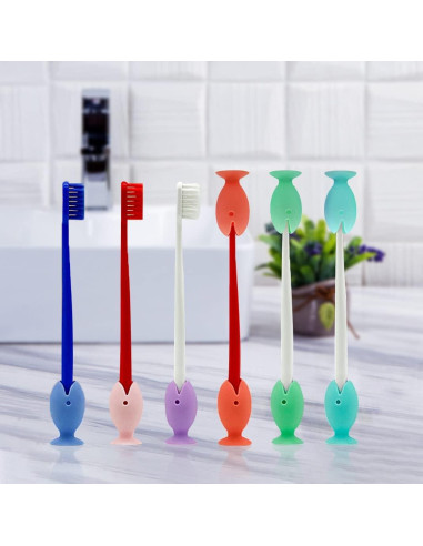 Soportes de Cepillo de Dientes Silicona DIYBravo 12 Pcs Pez