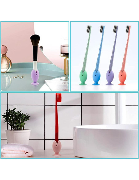 Soportes de Cepillo de Dientes Silicona DIYBravo 12 Pcs Pez
