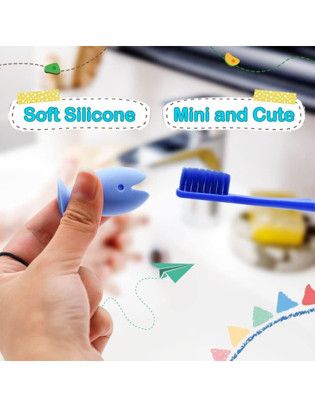 Soportes de Cepillo de Dientes Silicona DIYBravo 12 Pcs Pez