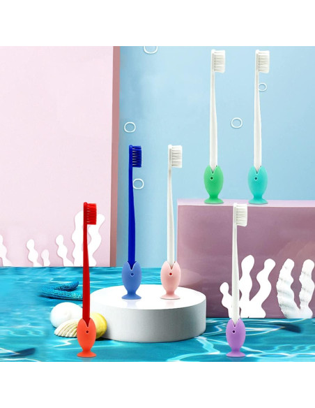 Soportes de Cepillo de Dientes Silicona DIYBravo 12 Pcs Pez