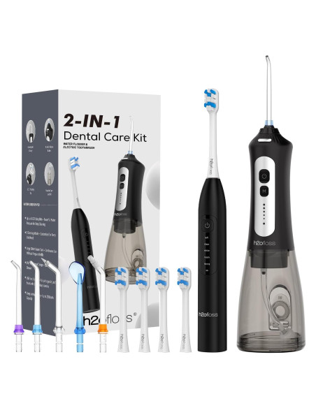 H2ofloss Combo Cepillo Eléctrico Sónico e Irrigador Oral 2 en 1