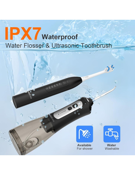 H2ofloss Combo Cepillo Eléctrico Sónico e Irrigador Oral 2 en 1