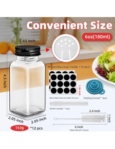 Set de 6 Tarros de Especias de Vidrio eispap 170g con Tapas 2