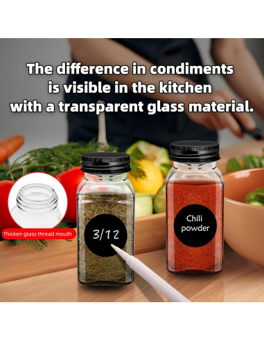 Set de 6 Tarros de Especias de Vidrio eispap 170g con Tapas