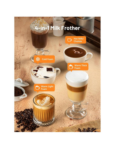 Espumador de Leche Eléctrico Keenstar MK701A 240ml Acero Inoxidable