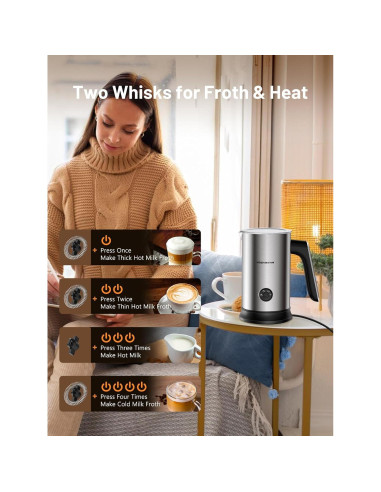 Espumador de Leche Eléctrico Keenstar MK701A 240ml Acero Inoxidable