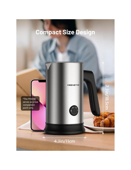 Espumador de Leche Eléctrico Keenstar MK701A 240ml Acero Inoxidable