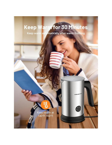 Espumador de Leche Eléctrico Keenstar MK701A 240ml Acero Inoxidable