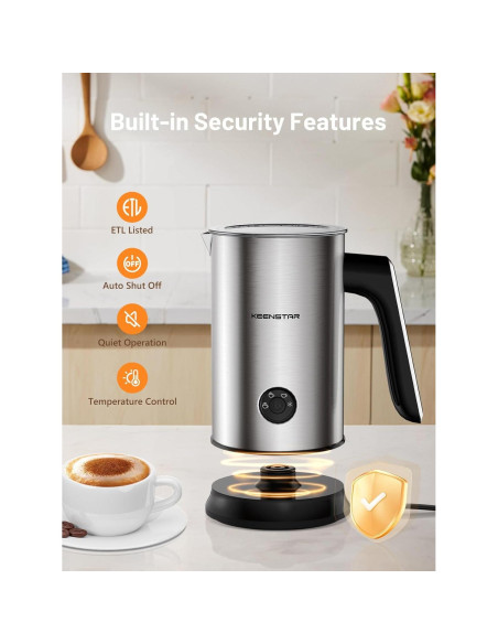 Espumador de Leche Eléctrico Keenstar MK701A 240ml Acero Inoxidable