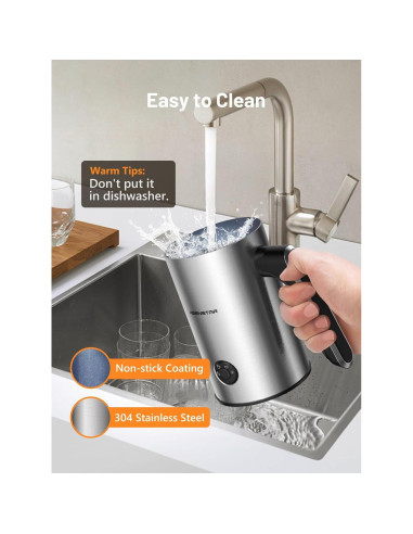 Espumador de Leche Eléctrico Keenstar MK701A 240ml Acero Inoxidable