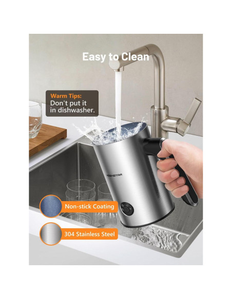 Espumador de Leche Eléctrico Keenstar MK701A 240ml Acero Inoxidable