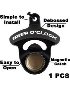 Abrebotellas Magnético HAIICEN BEER O'CLOCK Montado en Pared 2
