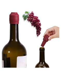 Paquete de 4 Tapones de Silicona Reutilizables para Vino