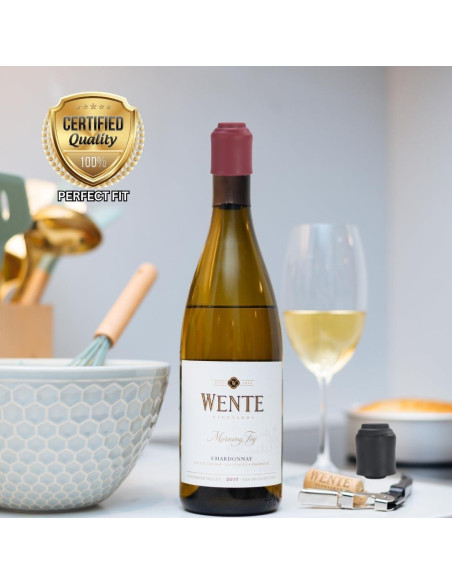 Paquete de 4 Tapones de Silicona Reutilizables para Vino