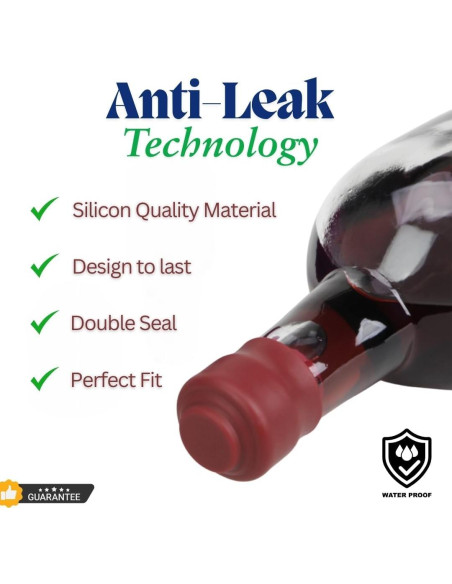 Paquete de 4 Tapones de Silicona Reutilizables para Vino