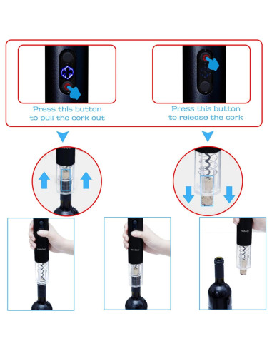 Abridor de Vino Eléctrico Hotool S7 con Accesorios 4 en 1