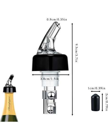 4 Vertedores de Licor Medidos 30 ml Mrichltm para Botellas