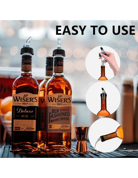 4 Vertedores de Licor Medidos 30 ml Mrichltm para Botellas