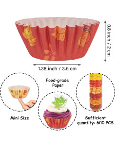 Forros de Cupcake Mini ZCCLINN - 600 Piezas Otoño 2