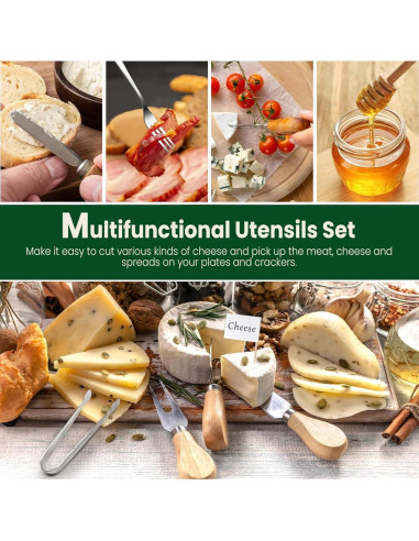 Juego de Accesorios para Charcutería Jutieuo 42 Piezas con Cuchillos