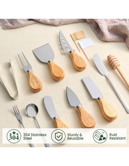 Juego de Accesorios para Charcutería Jutieuo 42 Piezas con Cuchillos