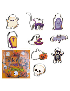 Cortadores de Galletas de Halloween OHOME 9 Piezas Acero Inoxidable