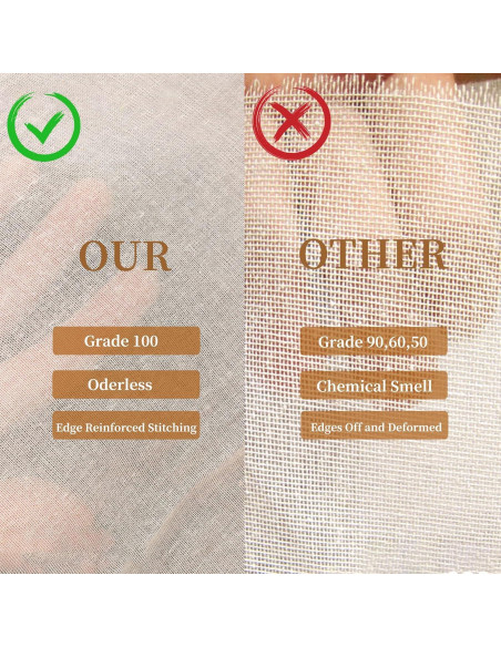 3 Paños de Queso Reutilizables Xohairp Grado 100 50x50cm