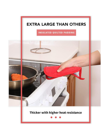 Agarraderas Resistentes al Calor Joyhalo - 4 Piezas Rojas