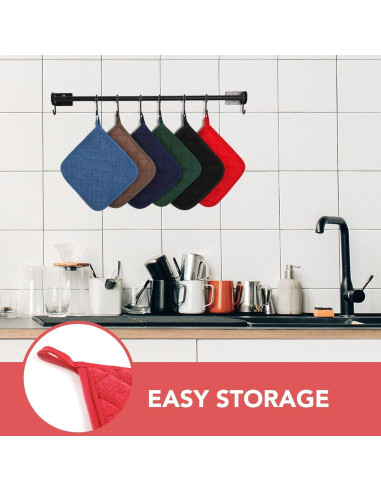 Agarraderas Resistentes al Calor Joyhalo - 4 Piezas Rojas