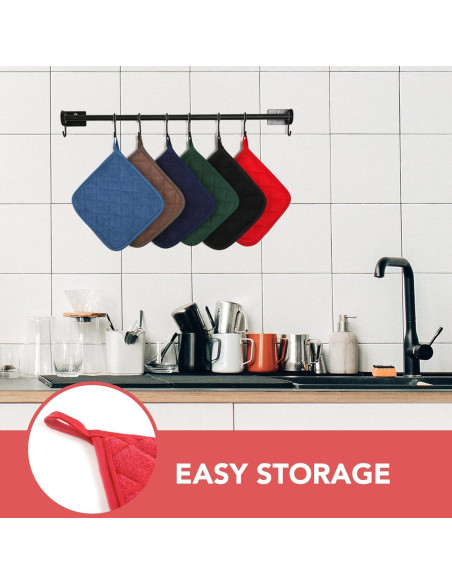 Agarraderas Resistentes al Calor Joyhalo - 4 Piezas Rojas