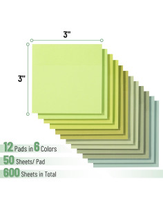 Notas Adhesivas Mr. Pen 3x3" Verde 12 Blocs 600 Hojas 2